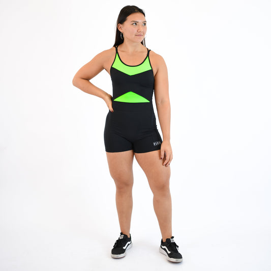 FLEO Singlet (Black + Neon Green)