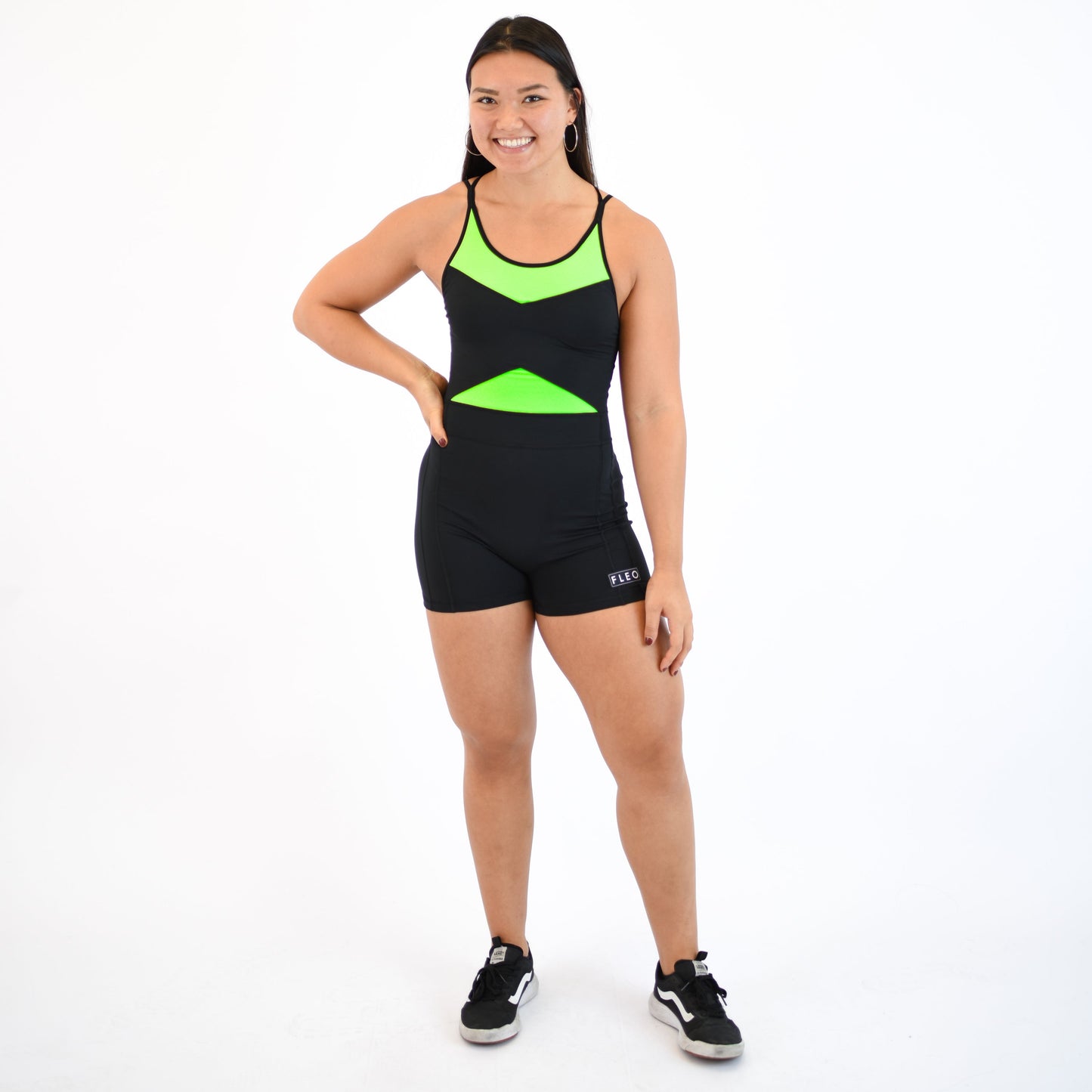 FLEO Singlet (Black + Neon Green)