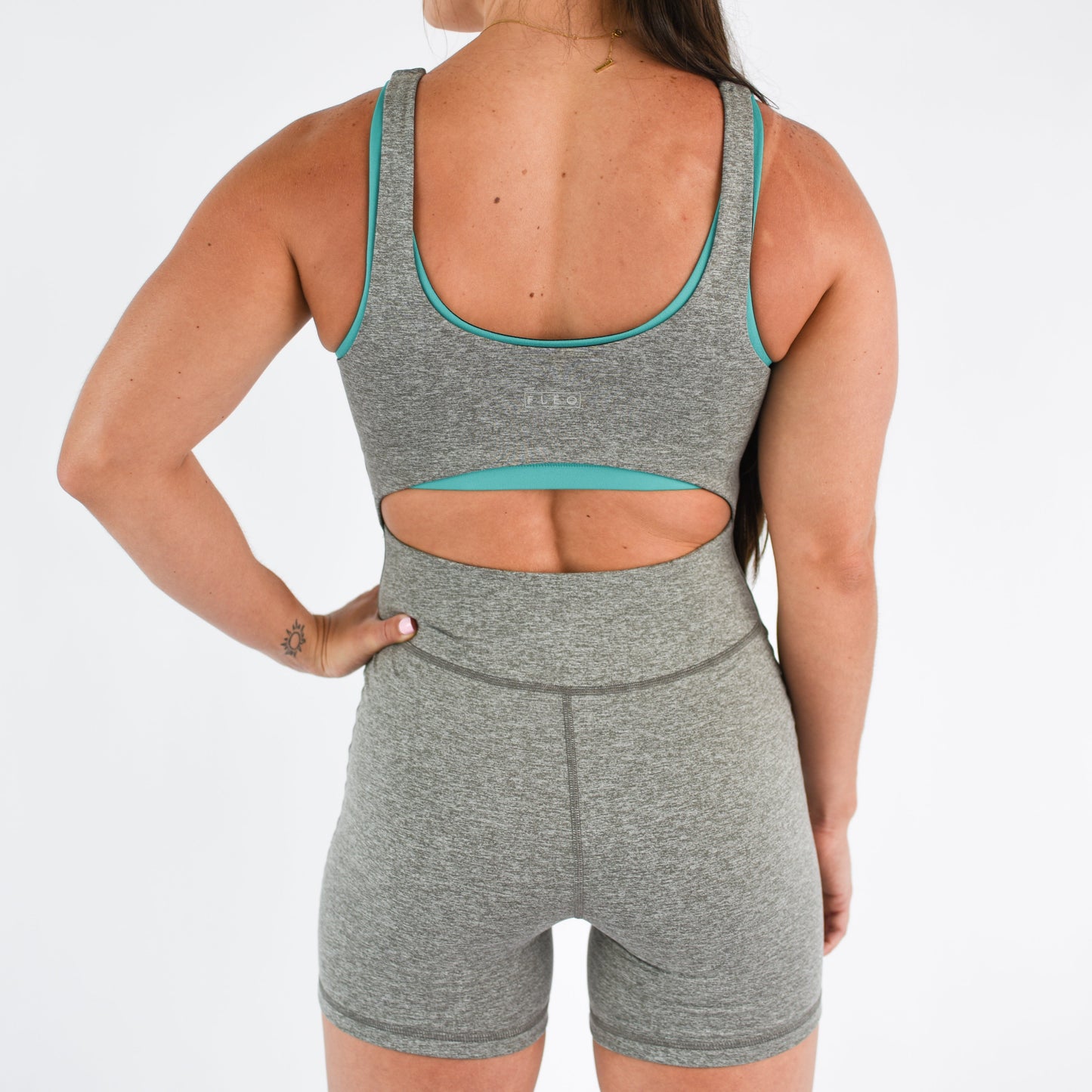 FLEO Open Back Bodysuit (Granite Grey)