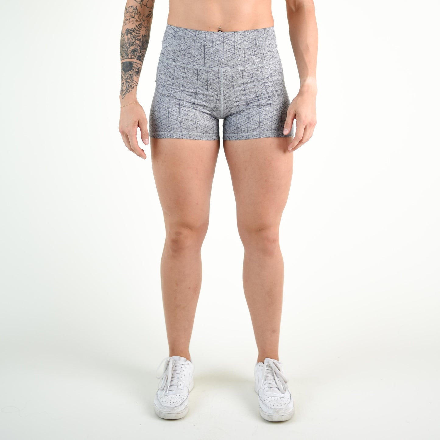 FLEO Heather Silver Geo Shorts (True High Contour)