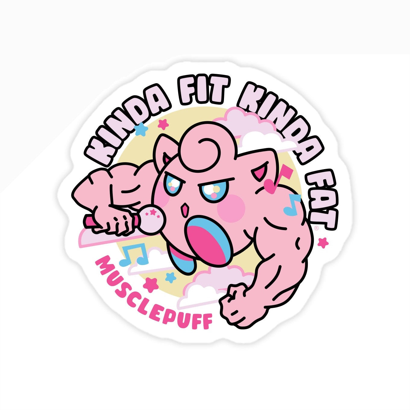 Kinda Fit Kinda Fat Musclepuff Sticker