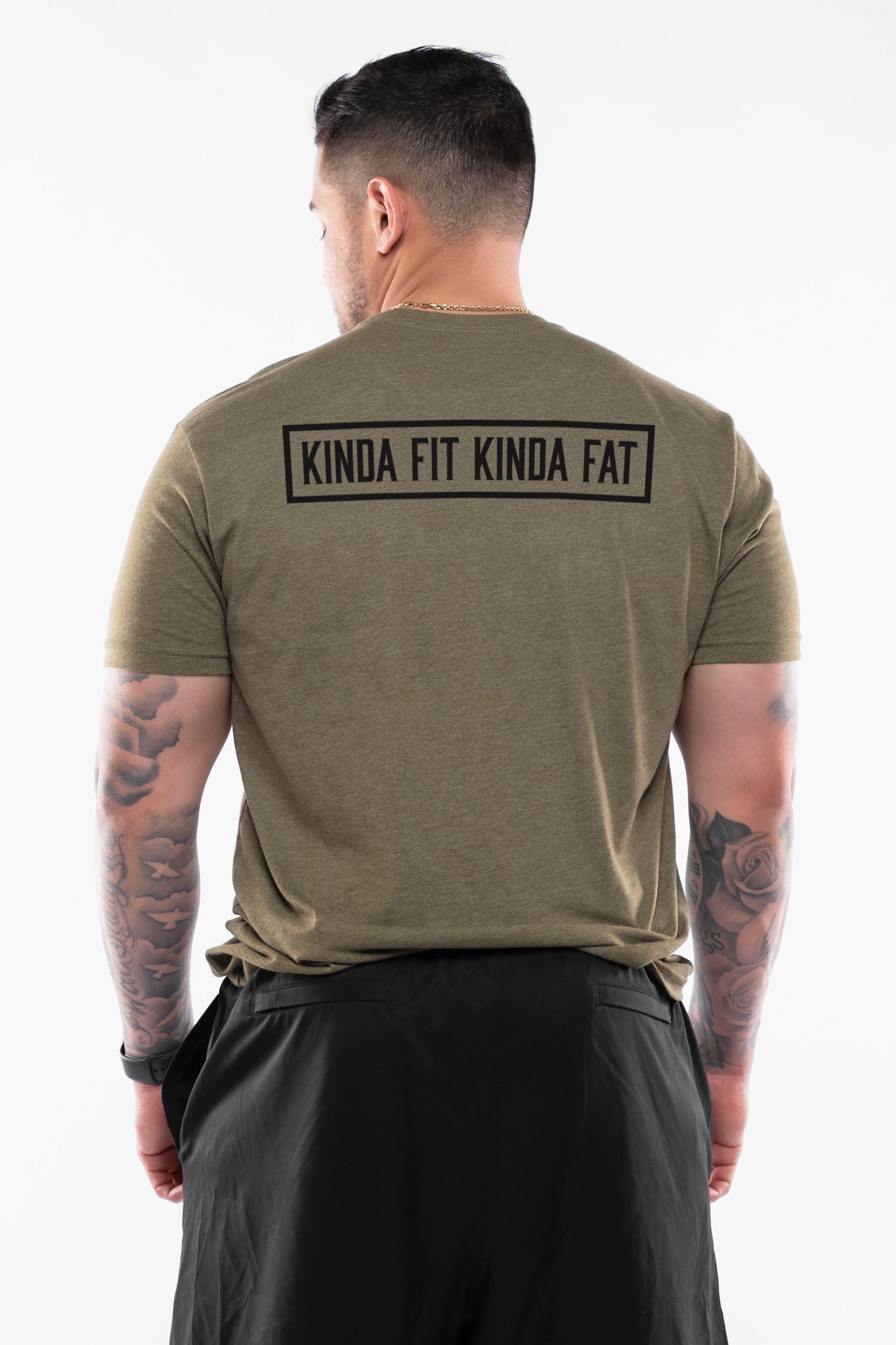 Kinda Fit Kinda Fat Bar Logo Tee (Military Green / Black)