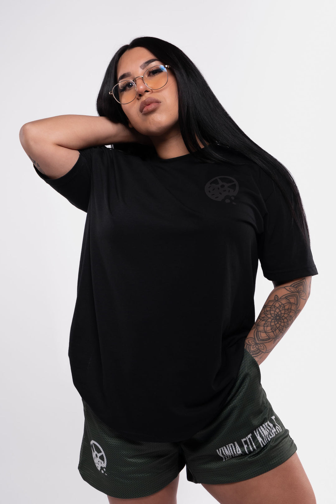Kinda Fit Kinda Fat Bar Logo Tee (Black / Black)