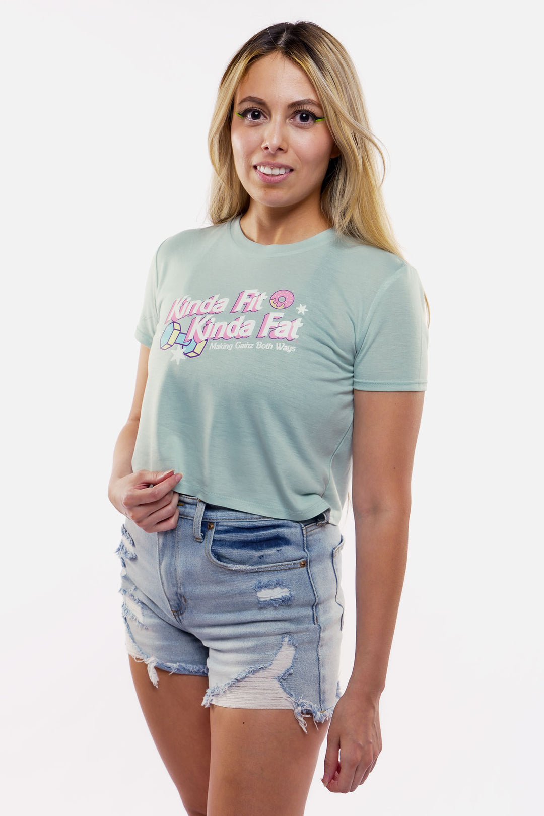 Kinda Fit Kinda Fat Barbellie Cropped Tee