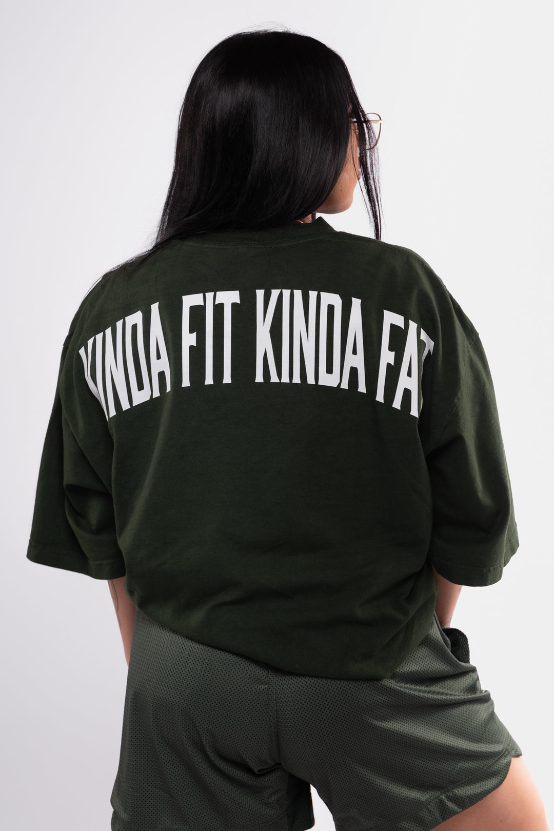 Kinda Fit Kinda Fat Fahrenheit Premium Oversized Tee (Green)