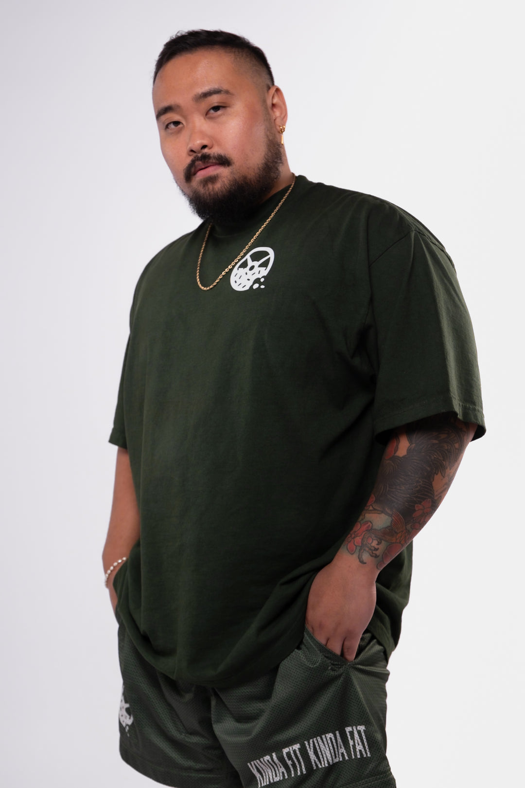 Kinda Fit Kinda Fat Fahrenheit Premium Oversized Tee (Green)