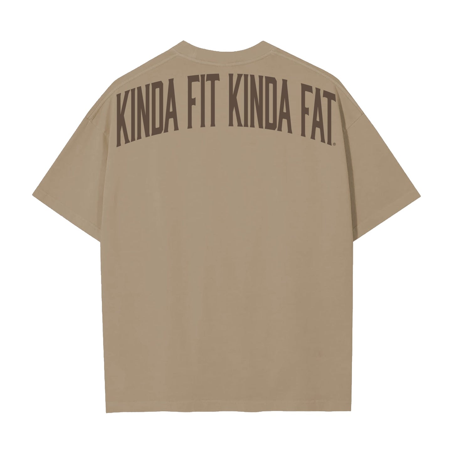 Kinda Fit Kinda Fat Fahrenheit Premium Oversized Tee (Tan)