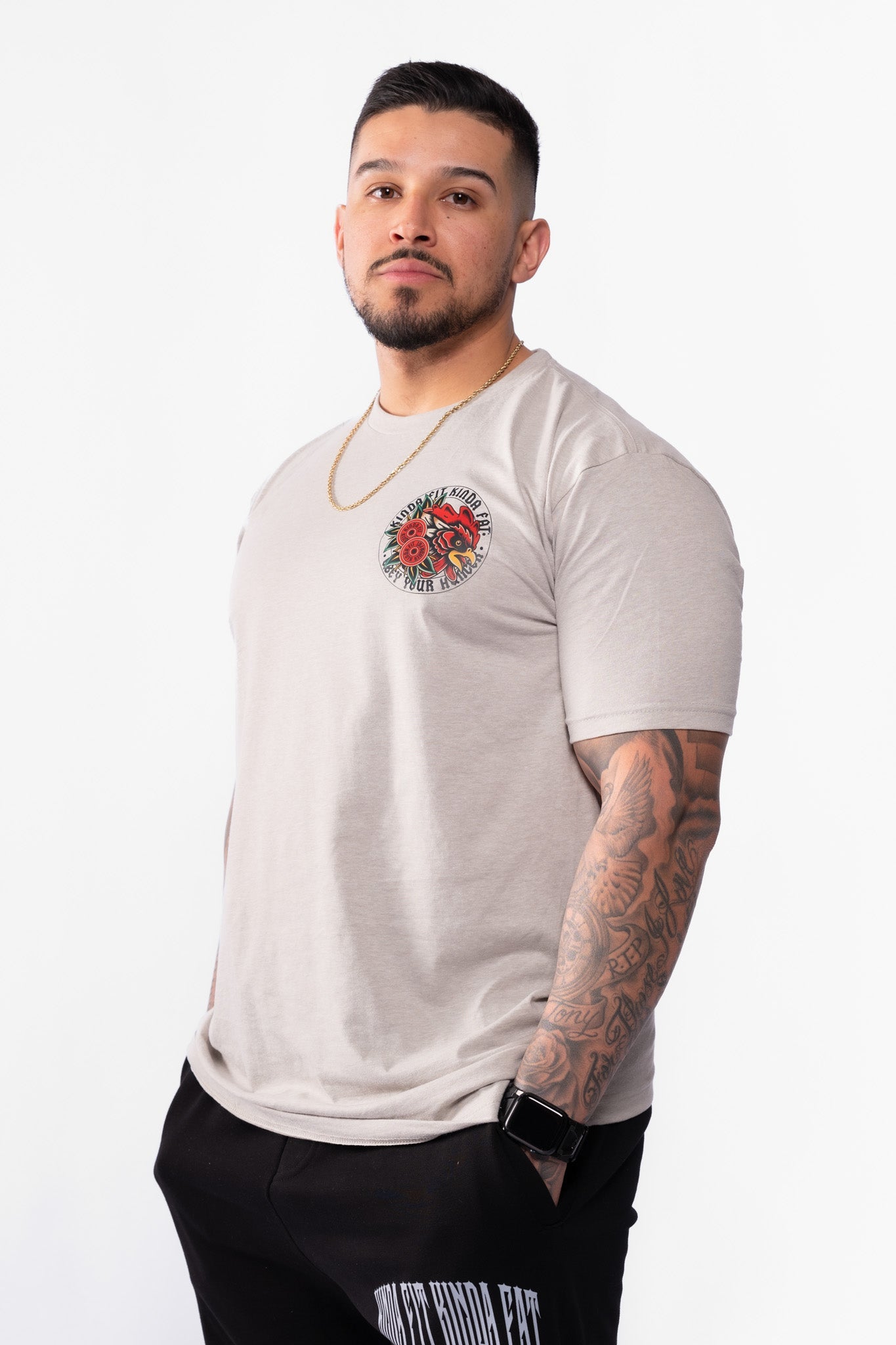 Kinda Fit Kinda Fat Iron Wings Tee (Beige)