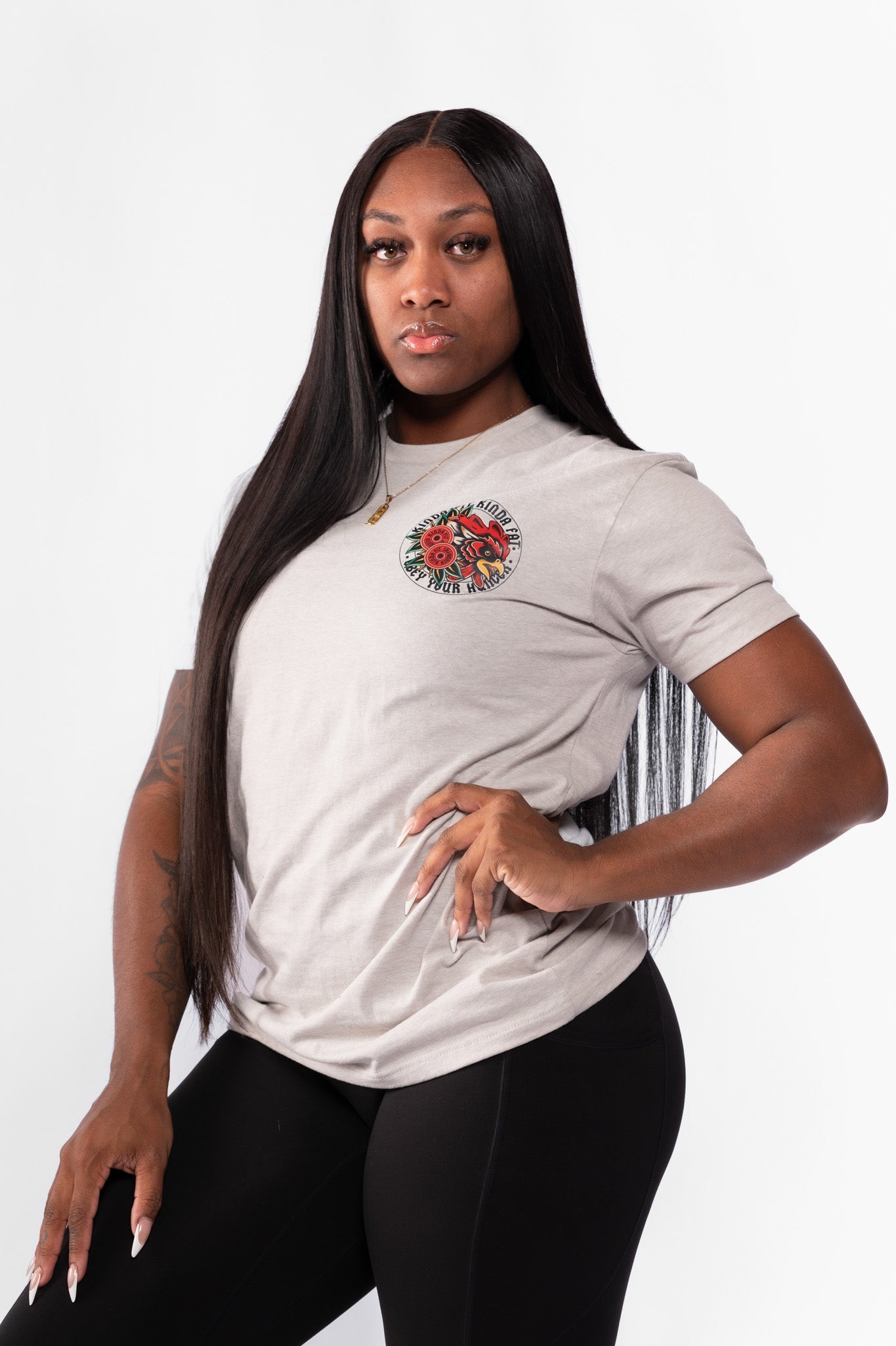 Kinda Fit Kinda Fat Iron Wings Tee (Beige)