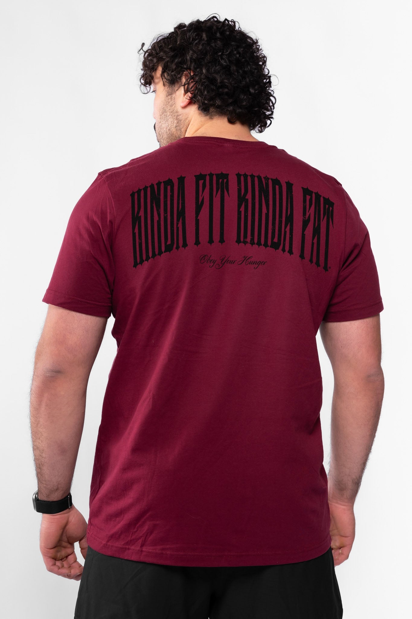 Kinda Fit Kinda Fat Obey Your Hunger Tee (Maroon)