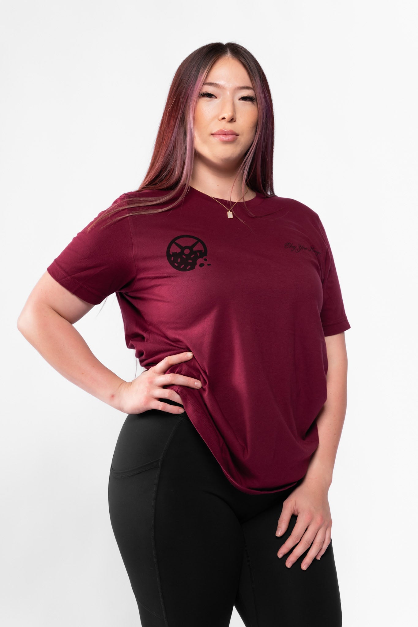 Kinda Fit Kinda Fat Obey Your Hunger Tee (Maroon)