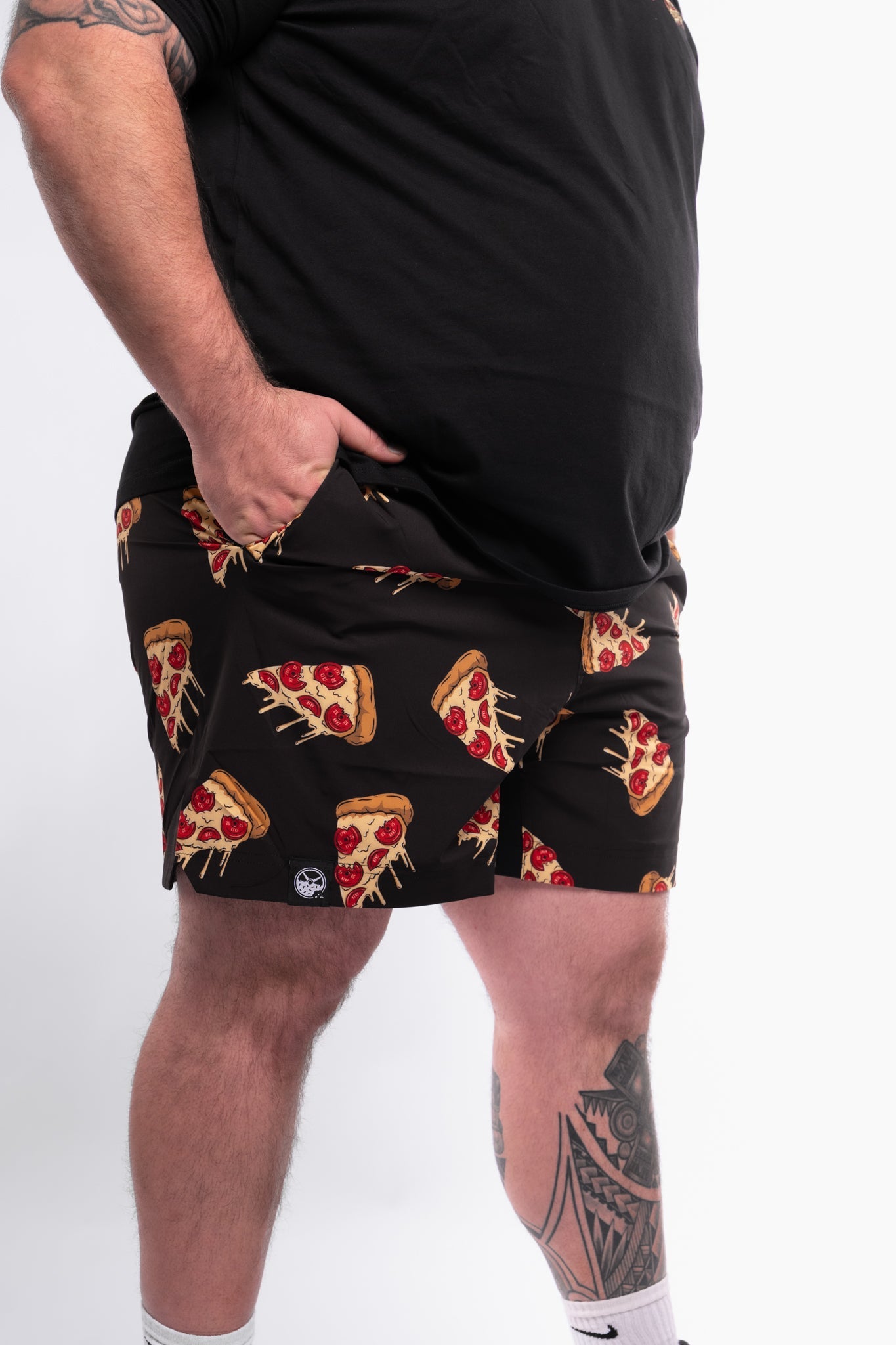 Kinda Fit Kinda Fat Plateroni Pizza 5.5" Training Shorts