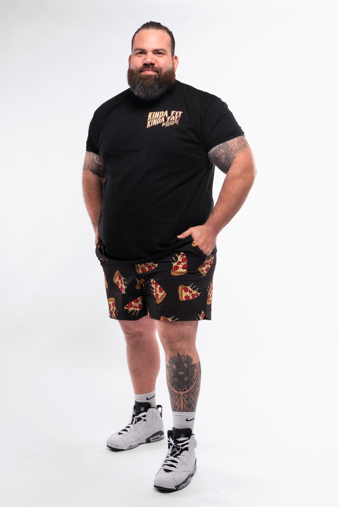Kinda Fit Kinda Fat Plateroni Pizza 5.5" Training Shorts