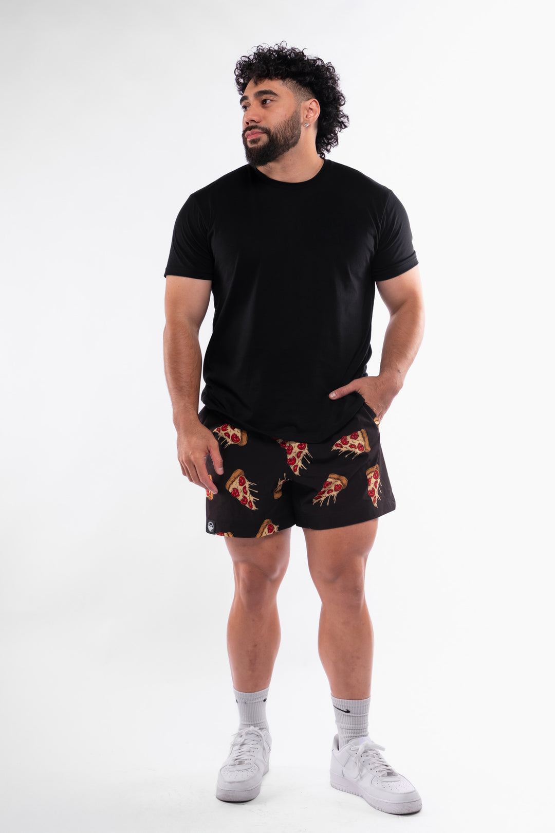 Kinda Fit Kinda Fat Plateroni Pizza 5.5" Training Shorts