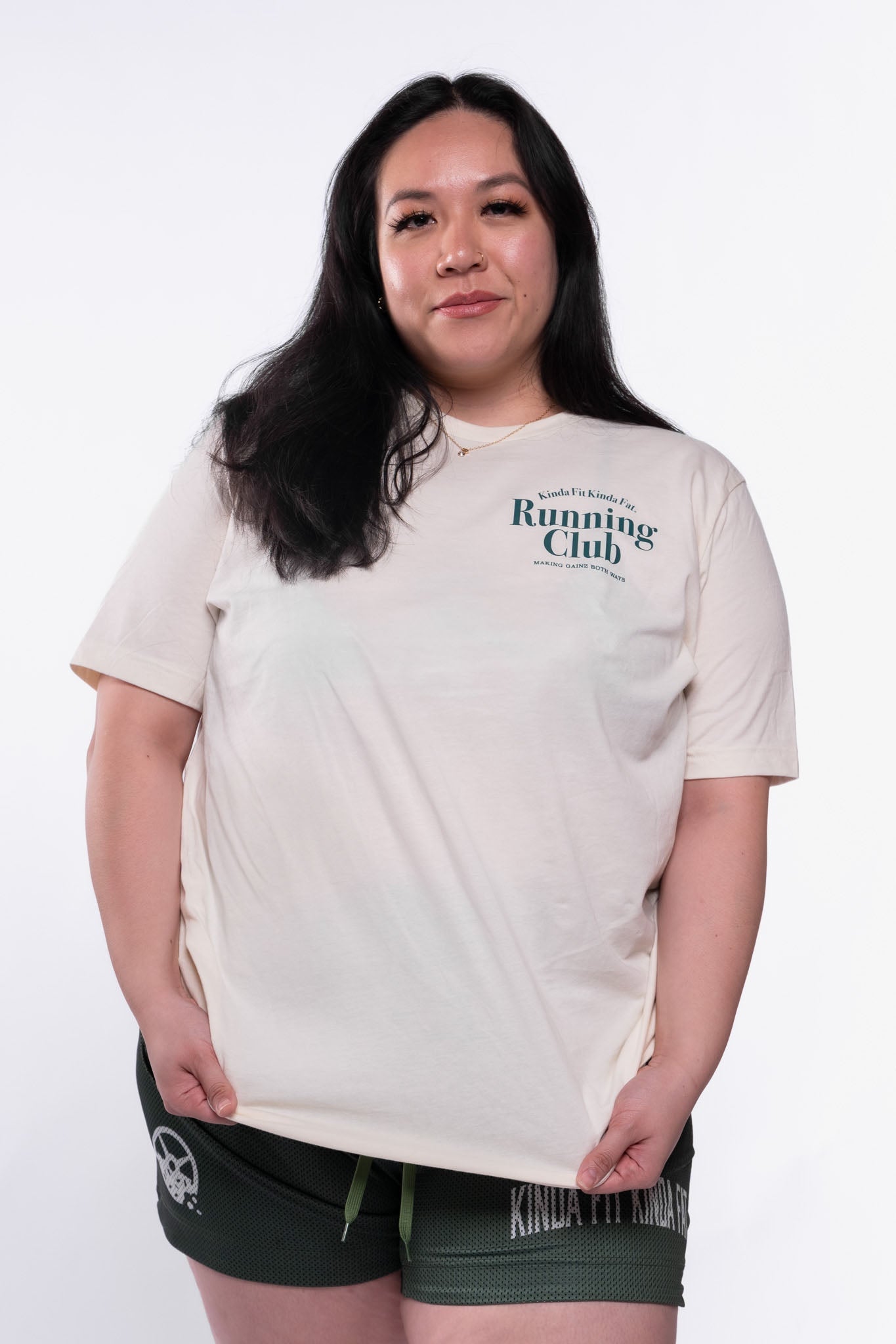 Kinda Fit Kinda Fat Running Club Signature Cotton Tee (Natural)