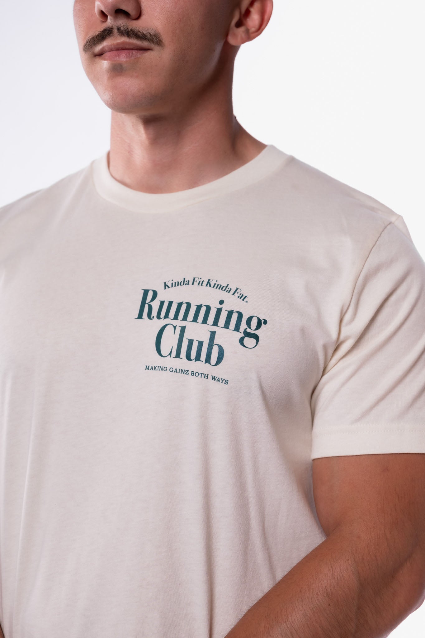 Kinda Fit Kinda Fat Running Club Signature Cotton Tee (Natural)