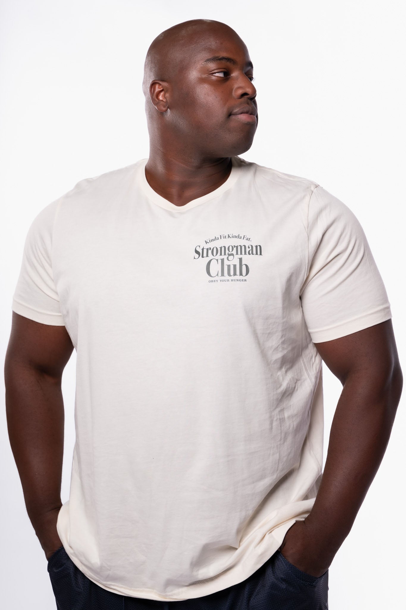 Kinda Fit Kinda Fat Strongman Club Tee (Natural)