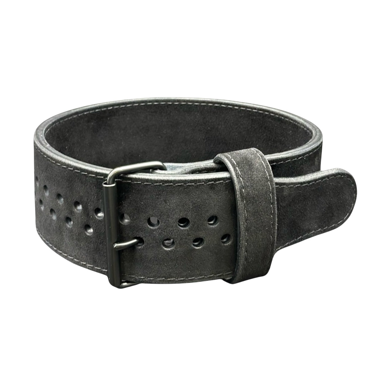 Pioneer Cut Powerlifting Belt – 10mm thick – 4" wide (All Black Suede)