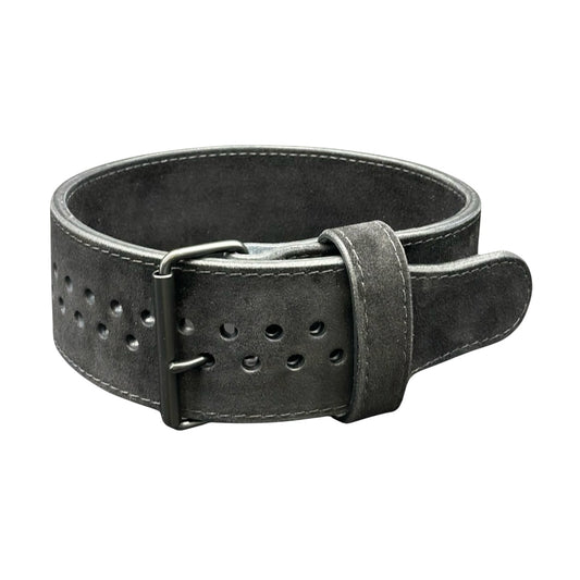 Pioneer Cut Powerlifting Belt – 10mm thick – 4" wide (All Black Suede)