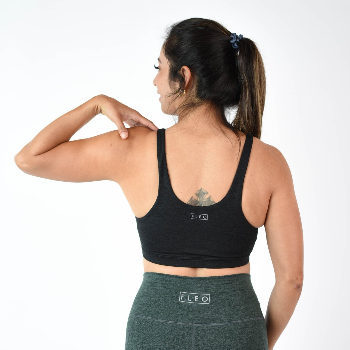 FLEO Celine Sports Bra - Heather Black - 9 for 9