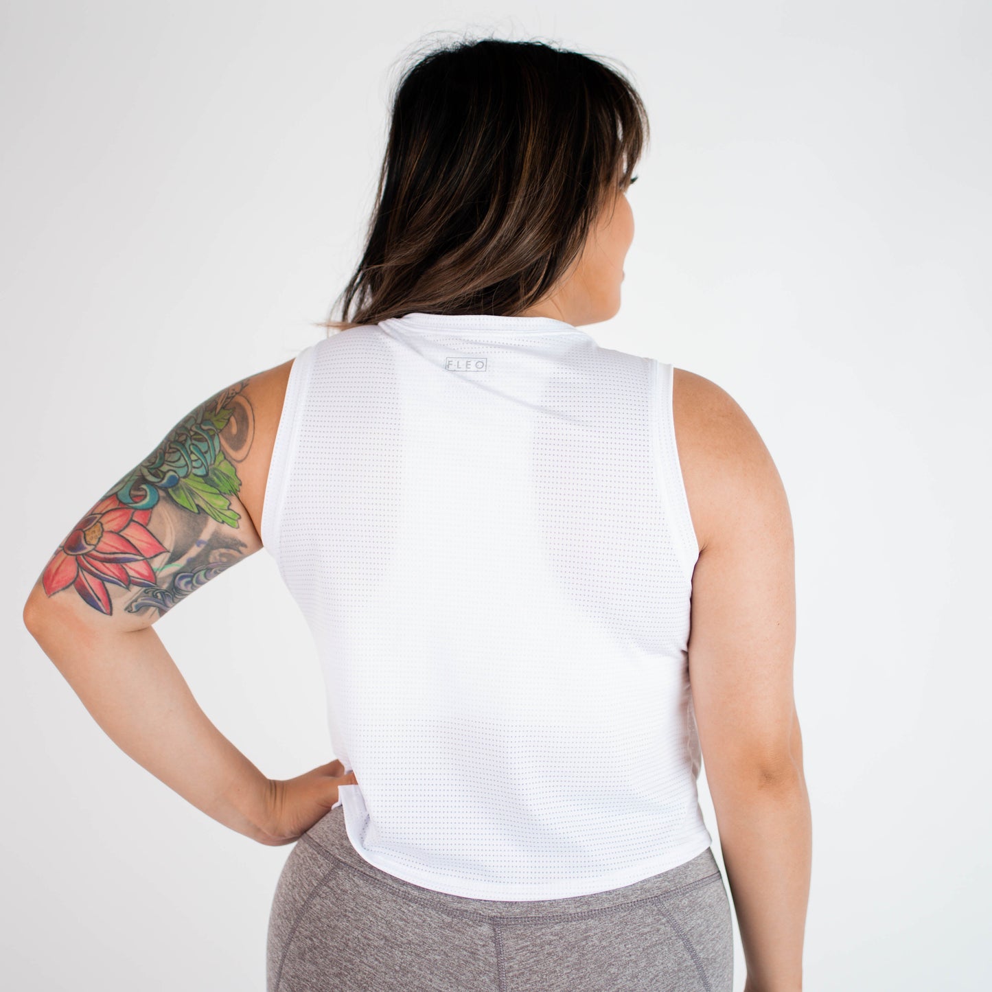 FLEO Dylan Muscle Crop Tank - White