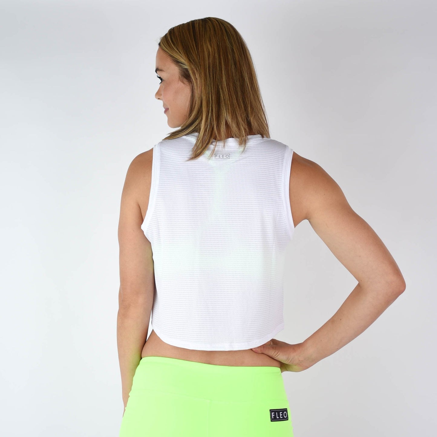 FLEO Dylan Muscle Crop Tank - White