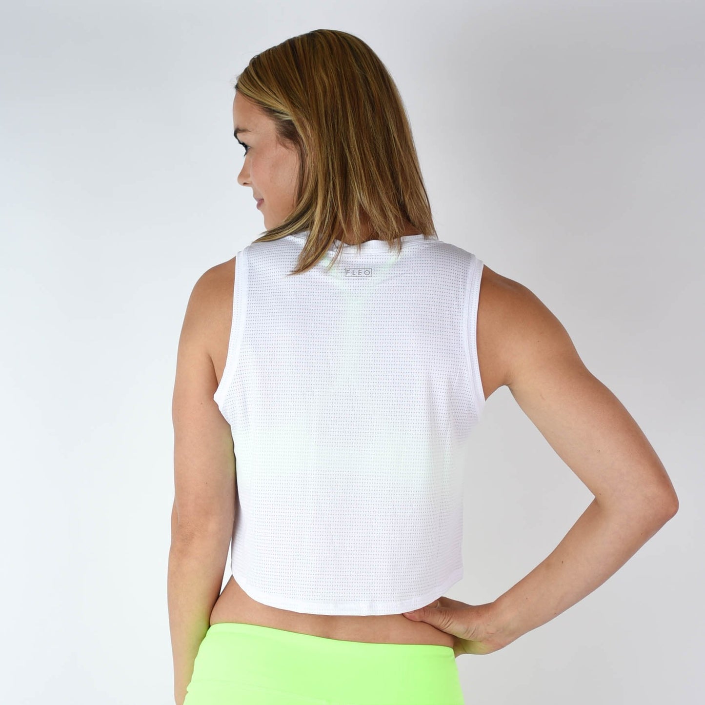 FLEO Dylan Muscle Crop Tank - White