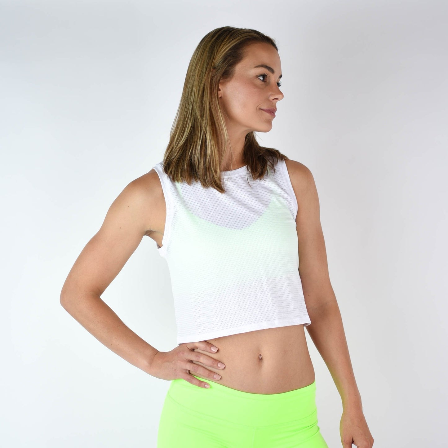 FLEO Dylan Muscle Crop Tank - White