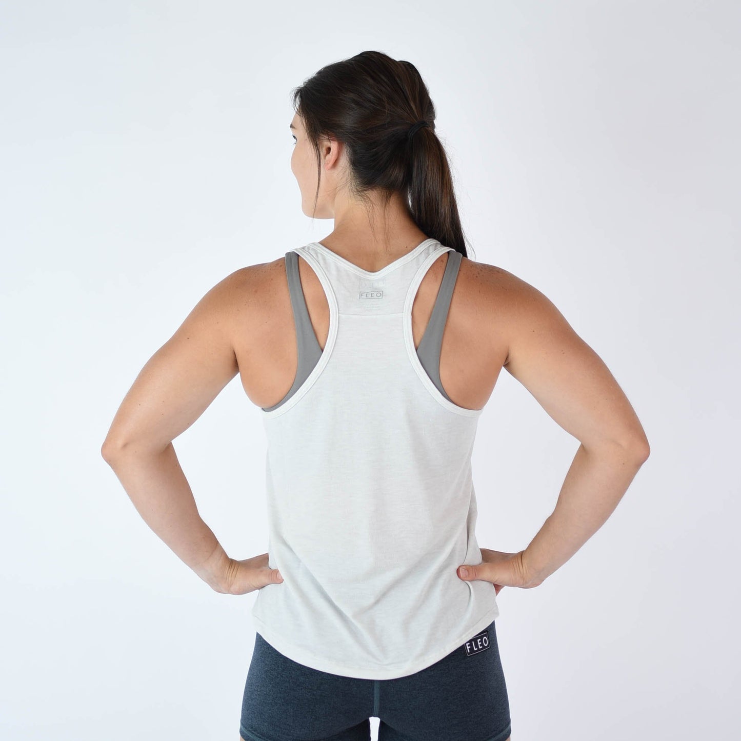 FLEO Elevate Racerback Tank - Glacier Grey