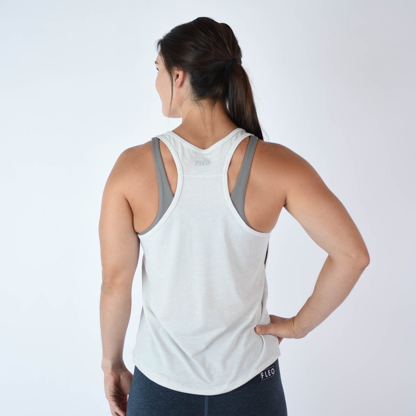 FLEO Elevate Racerback Tank - Glacier Grey