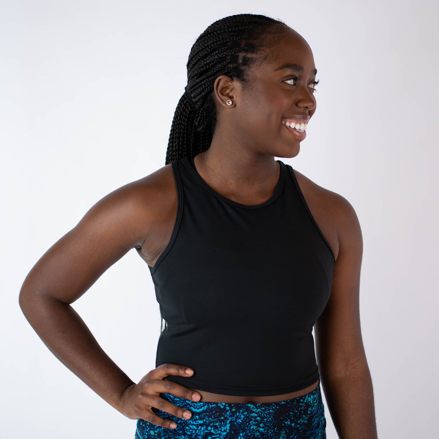 FLEO Tempo Crop Tank - Black