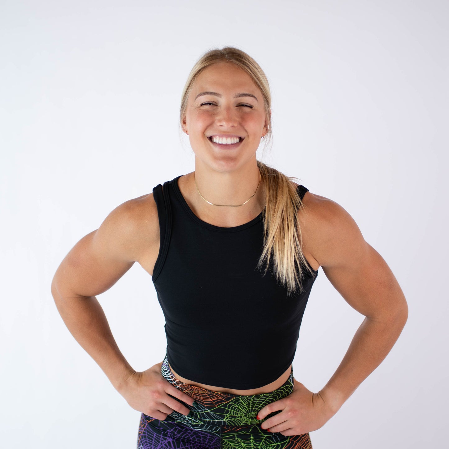 FLEO Tempo Crop Tank - Black