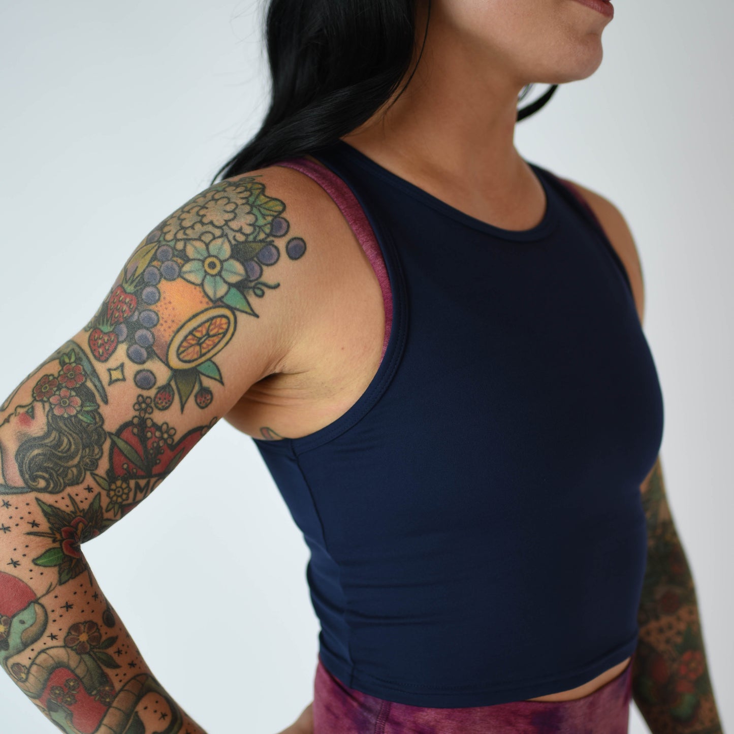FLEO Tempo Crop Tank - Classic Navy