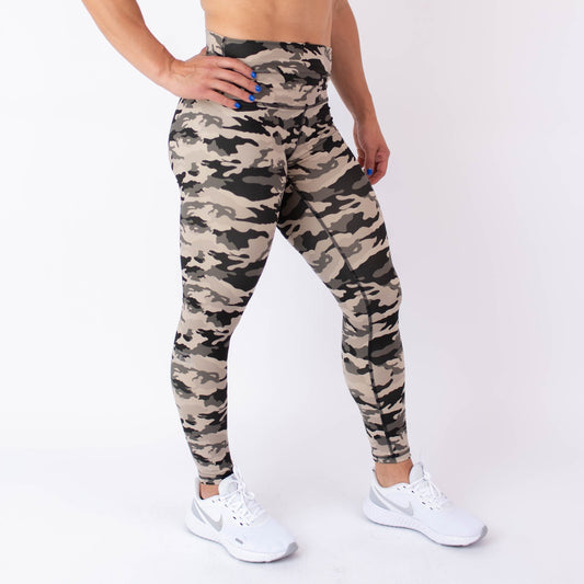 FLEO El Toro 25" Cream Camo Leggings (Bounce)