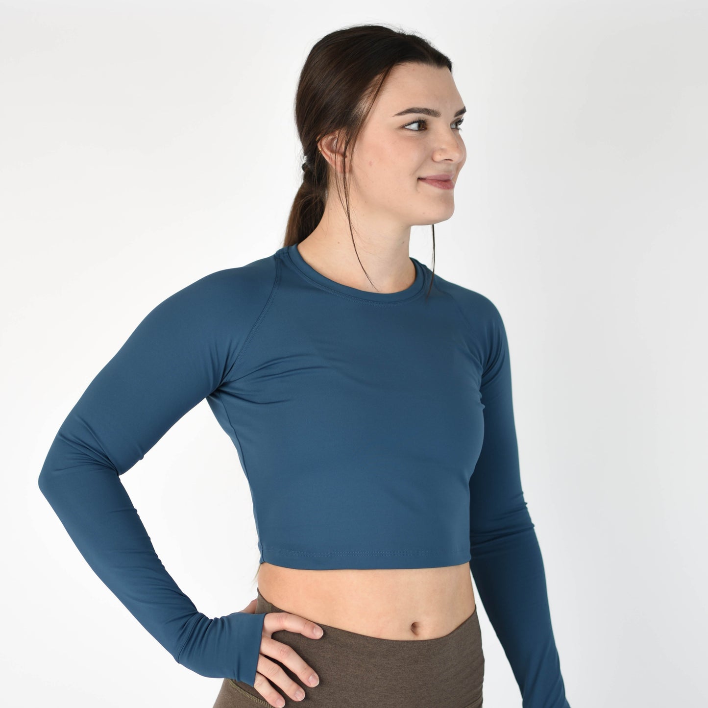 FLEO Foundation Long Sleeve Crop - Sailor Blue