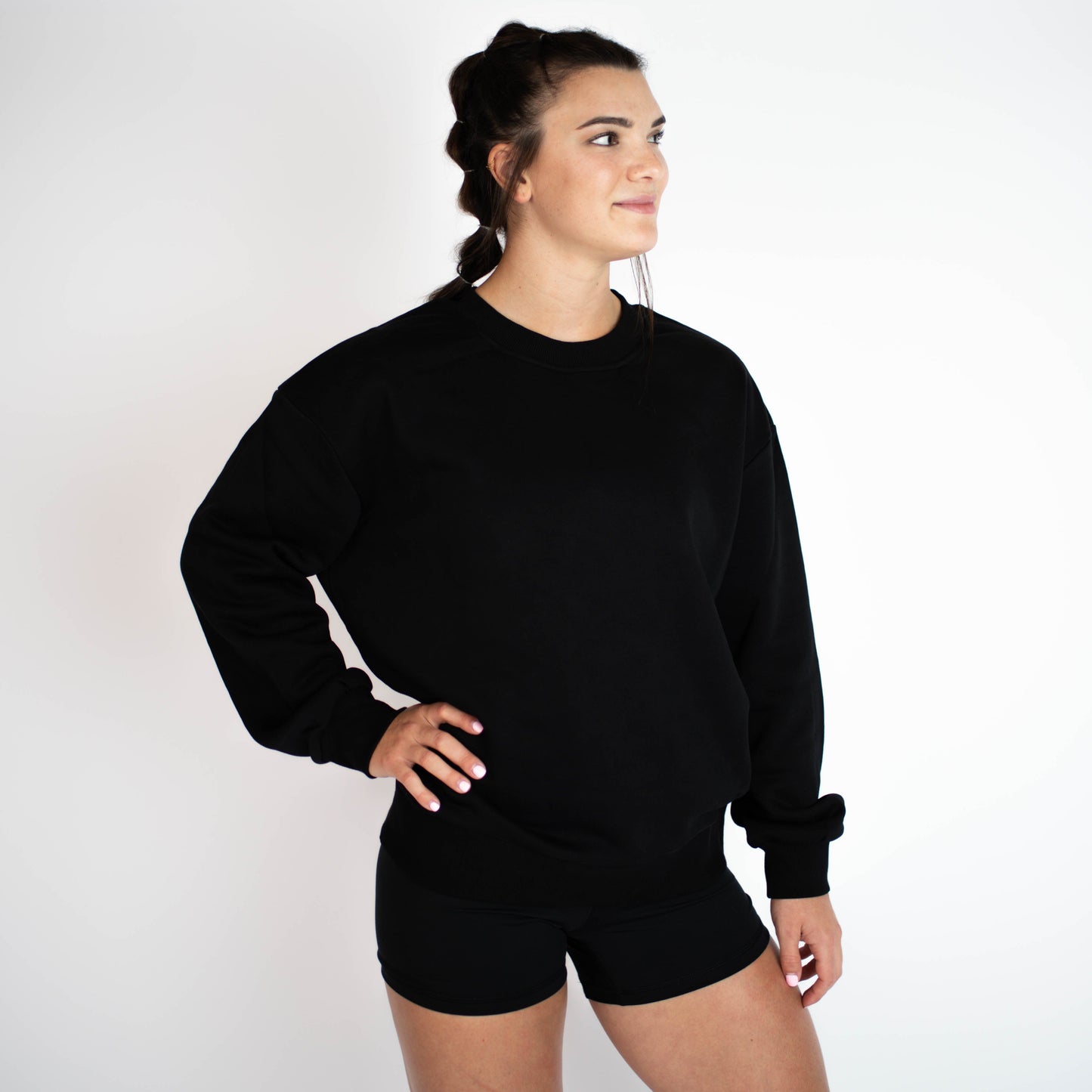 FLEO Just Right Oversized Crew - Black
