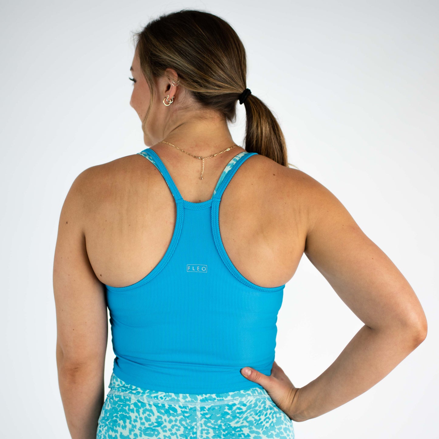 FLEO Switch Up Crop Tank - Turquoise