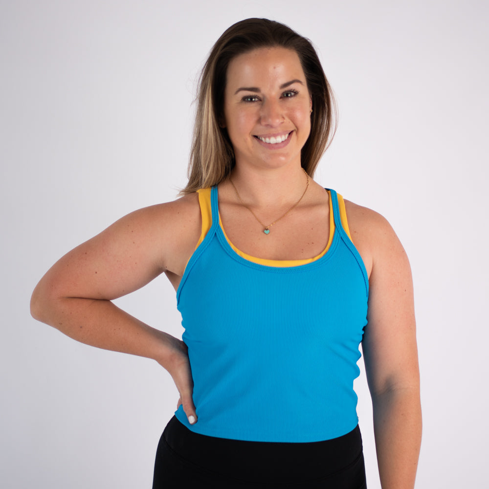 FLEO Switch Up Crop Tank - Turquoise
