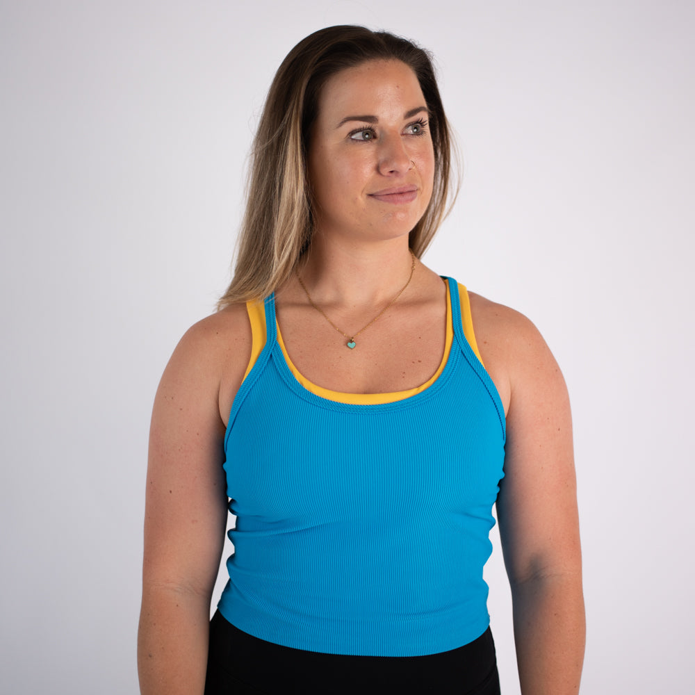 FLEO Switch Up Crop Tank - Turquoise
