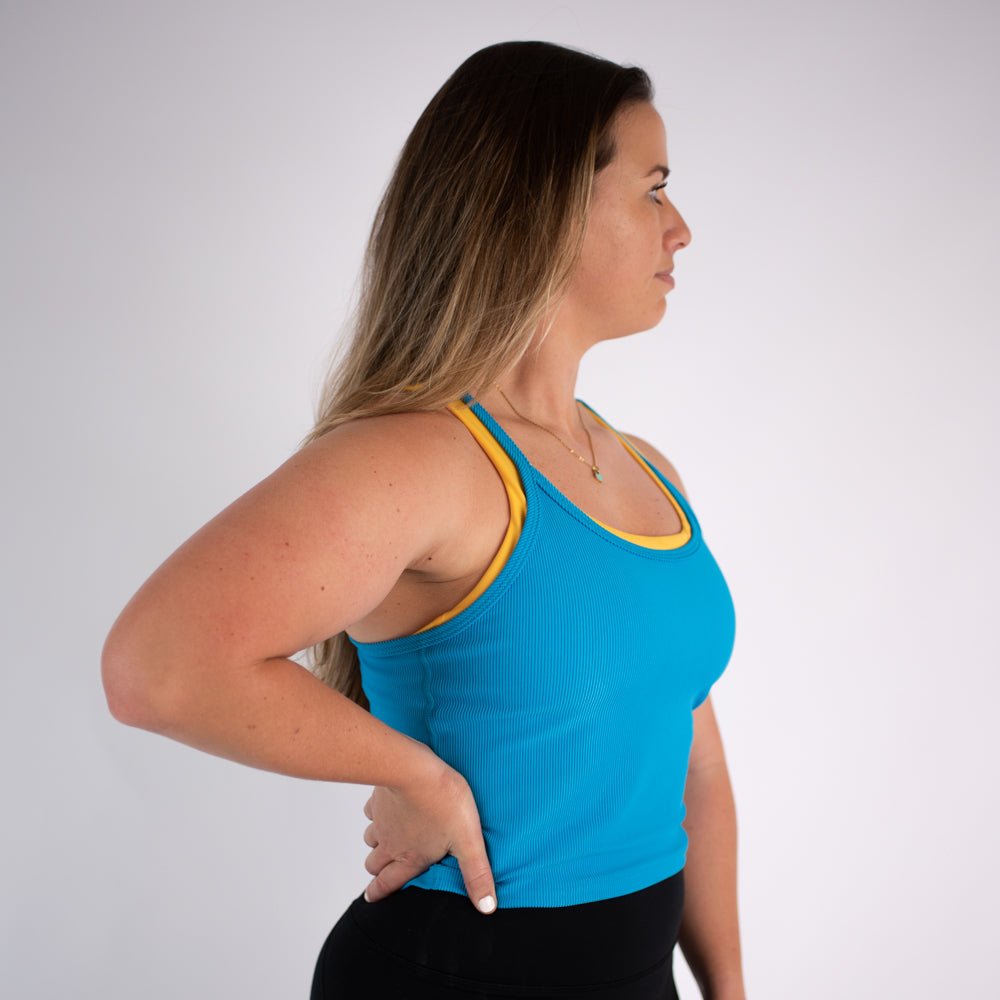 FLEO Switch Up Crop Tank - Turquoise