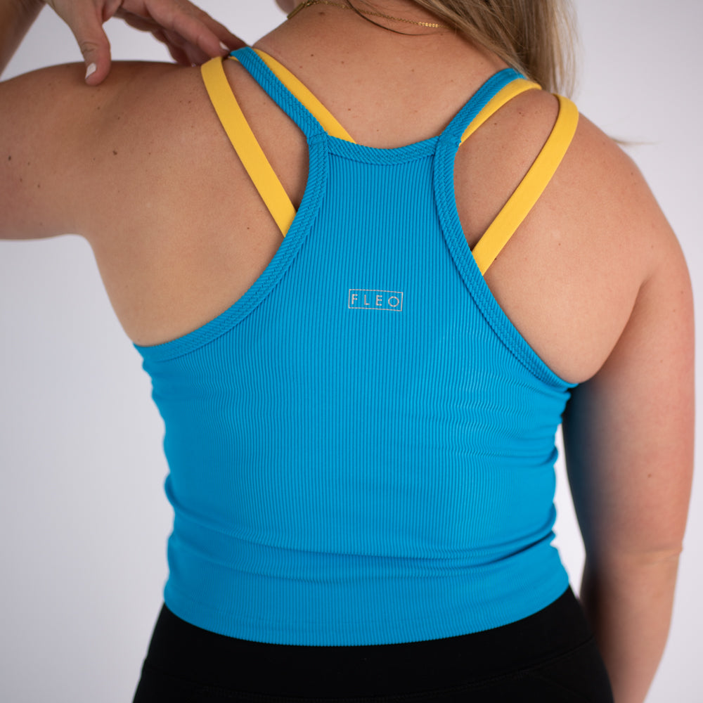 FLEO Switch Up Crop Tank - Turquoise