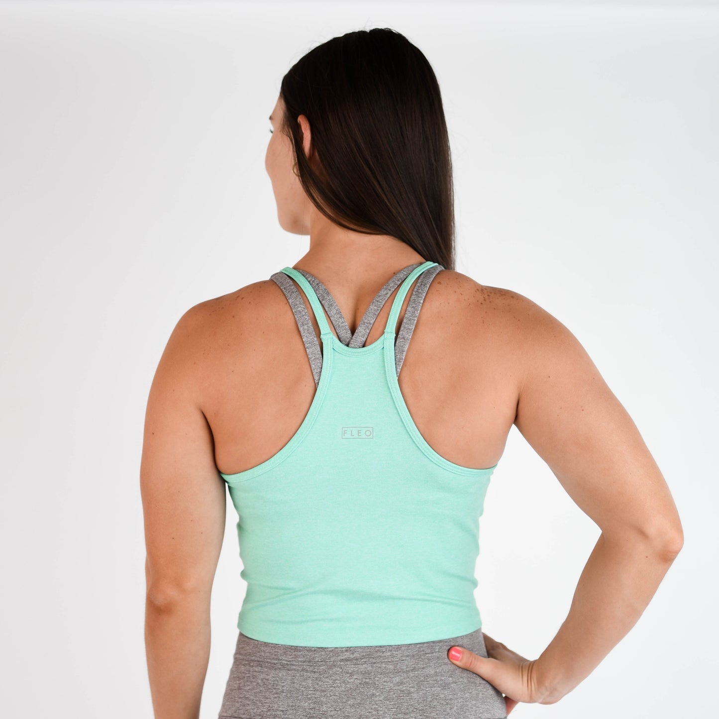 FLEO Switch Up Crop Tank - Biscay Green