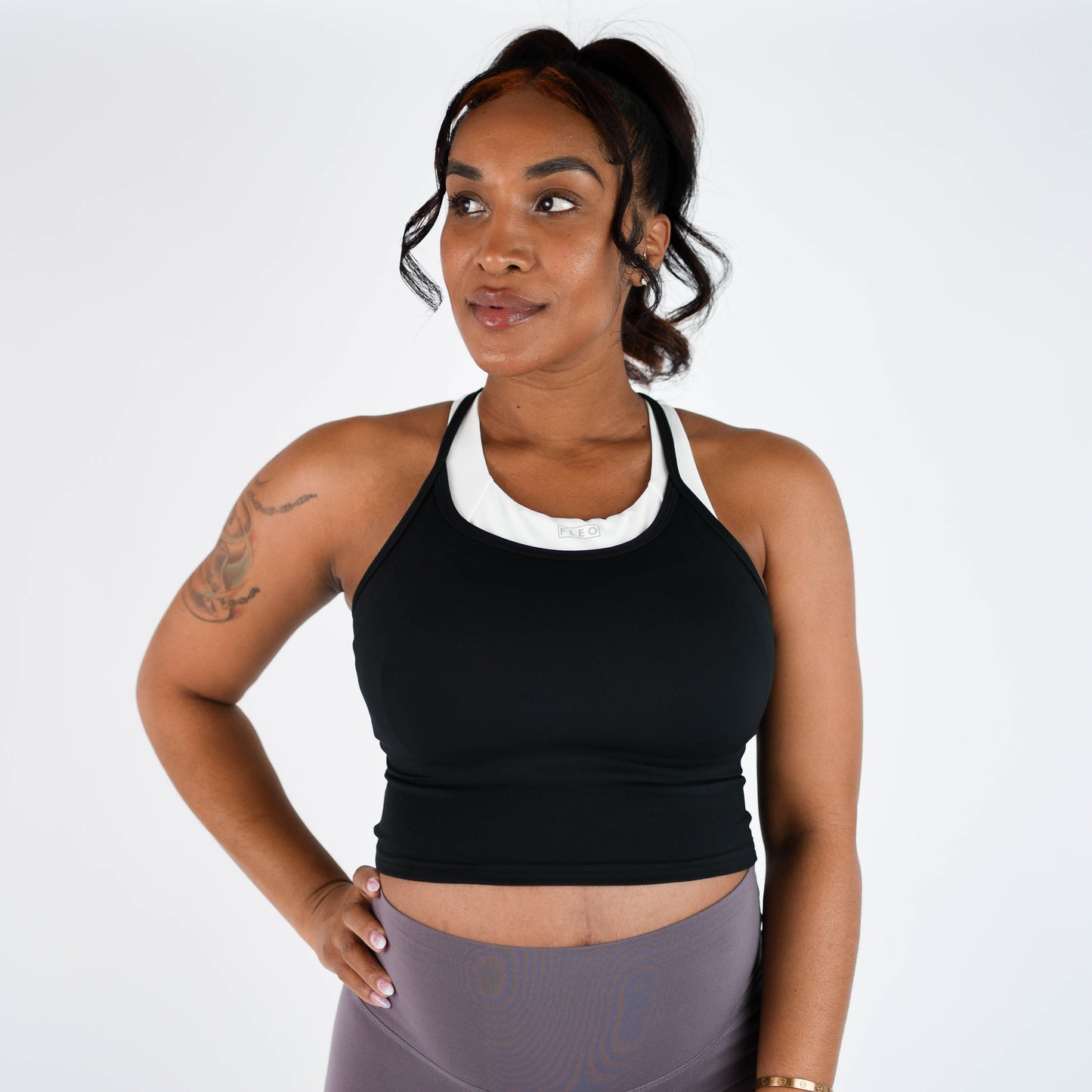 FLEO Switch Up Crop Tank - Black (Bounce)