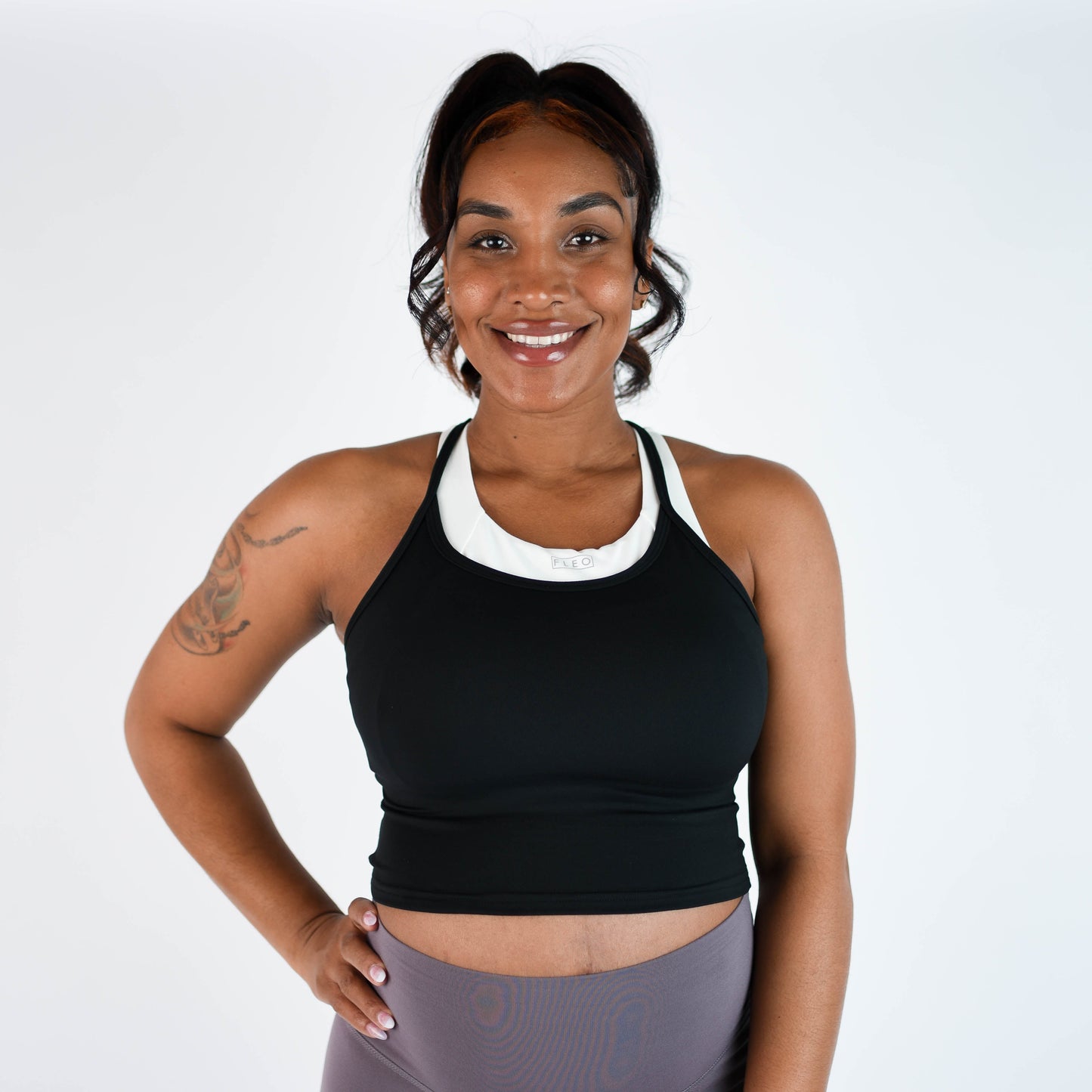 FLEO Switch Up Crop Tank - Black (Bounce)