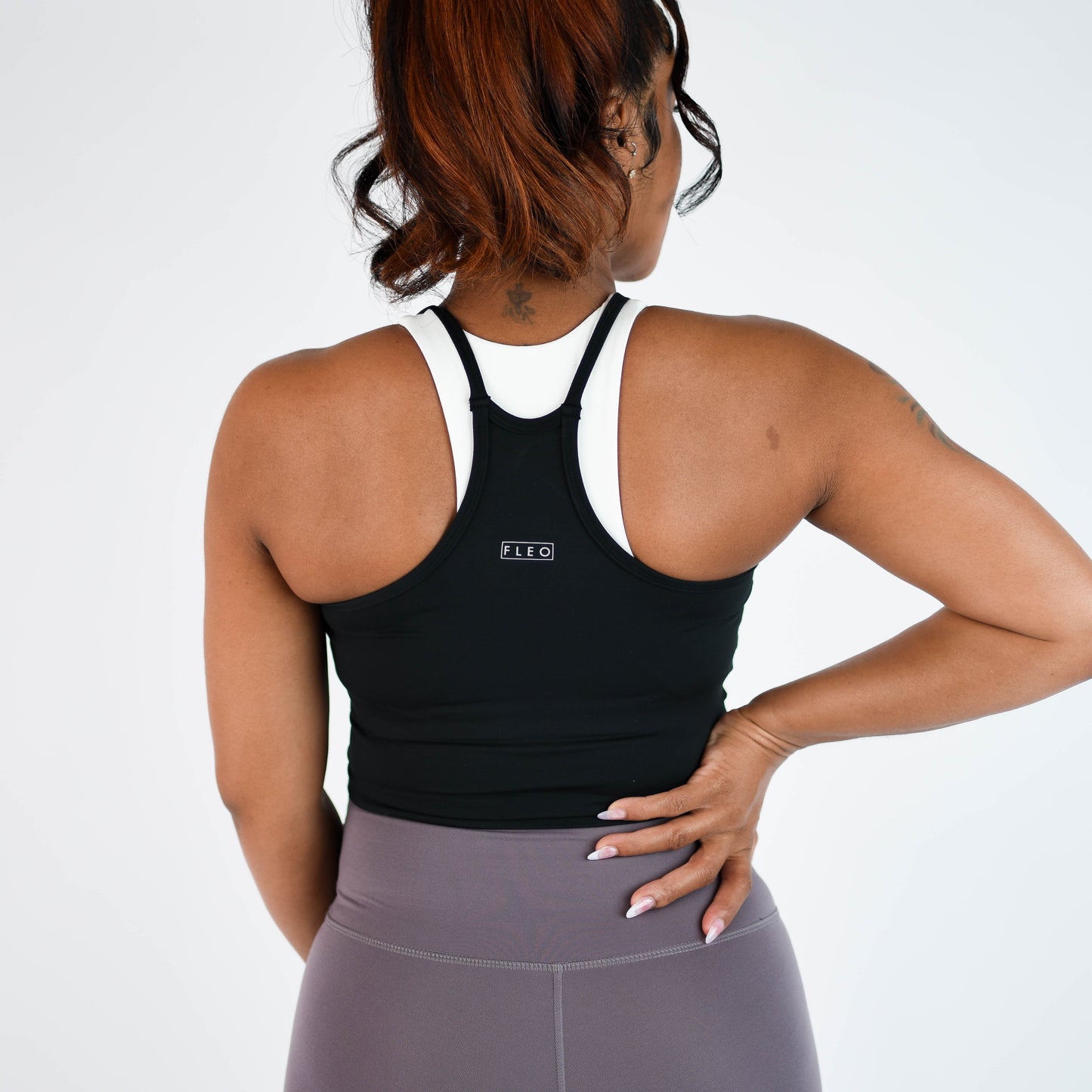 FLEO Switch Up Crop Tank - Black (Bounce)