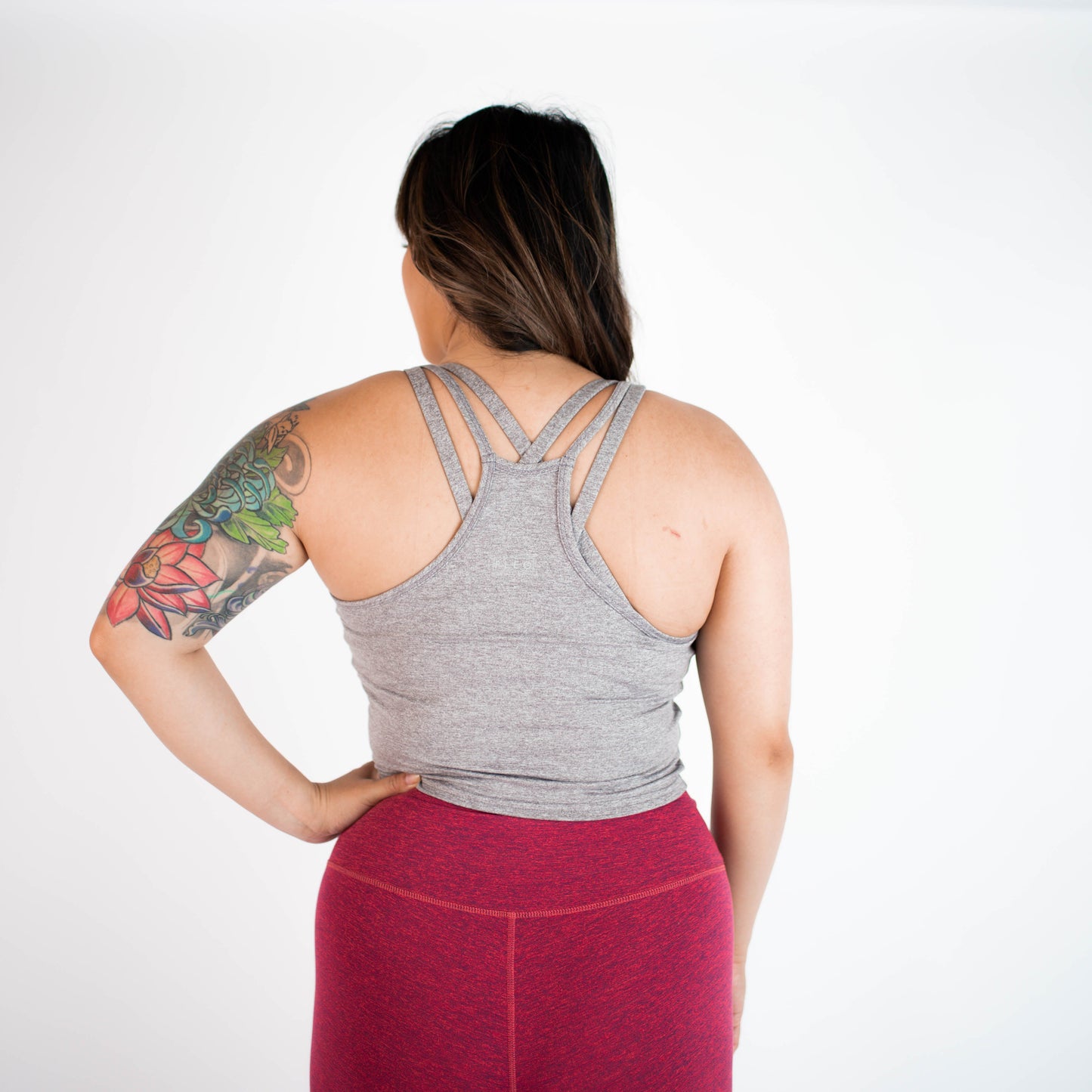 FLEO Switch Up Crop Tank - Heather Shark