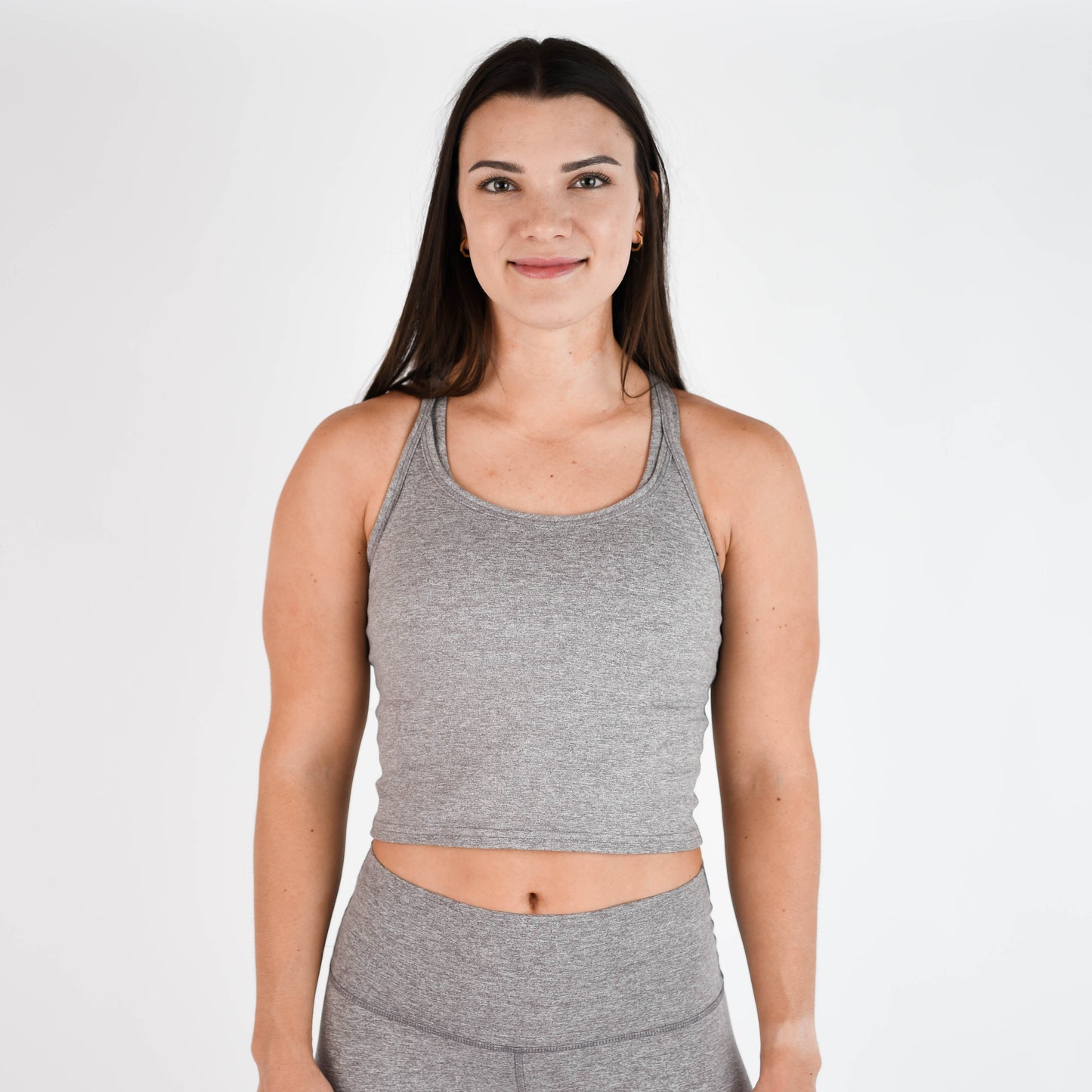 FLEO Switch Up Crop Tank - Heather Shark