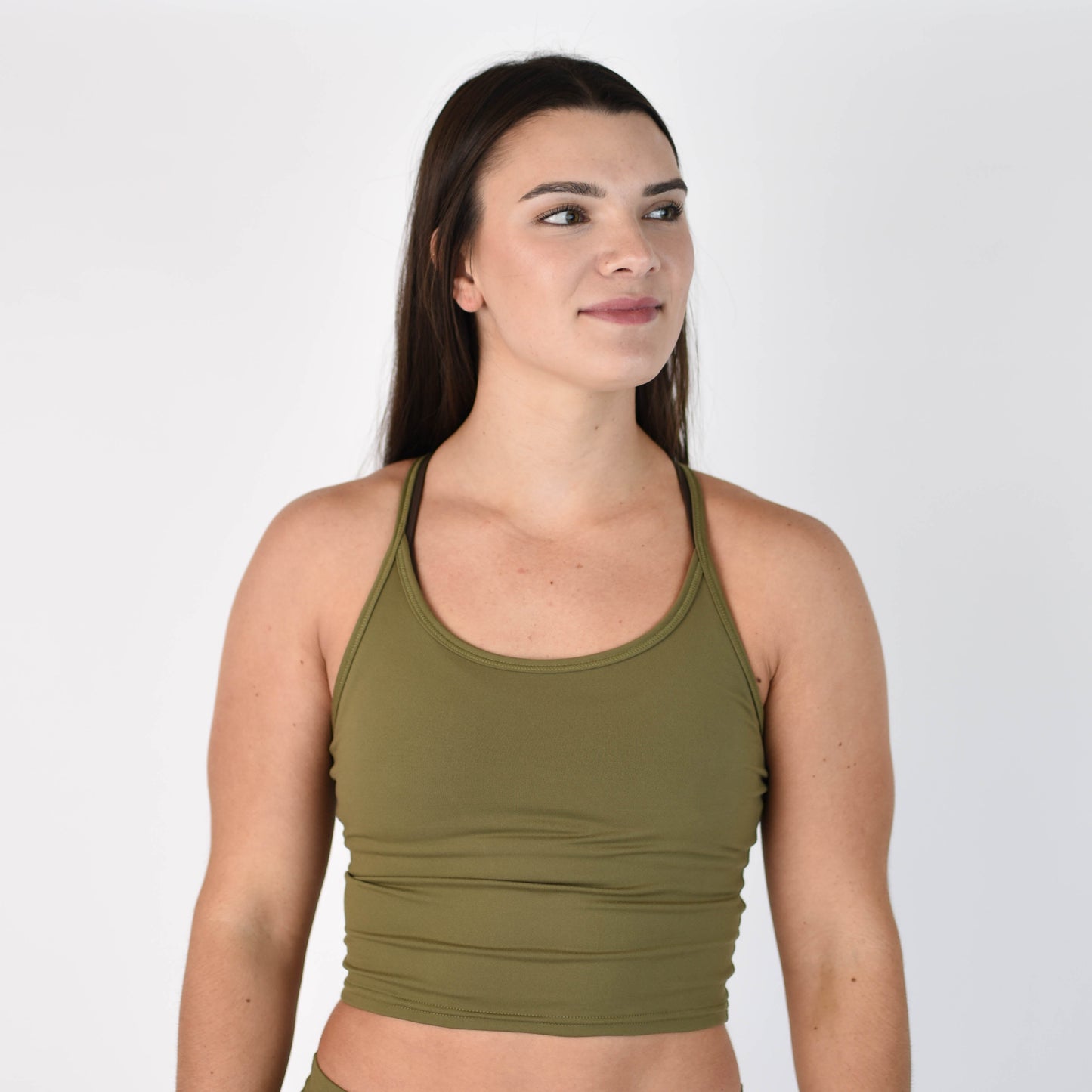 FLEO Switch Up Crop Tank - Martini Olive