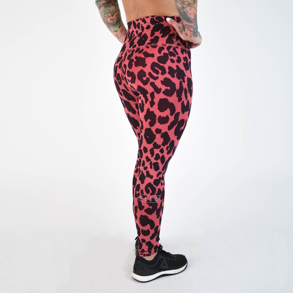 FLEO El Toro 25" Garnet Rose Leopard Leggings (Bounce) - 9 for 9