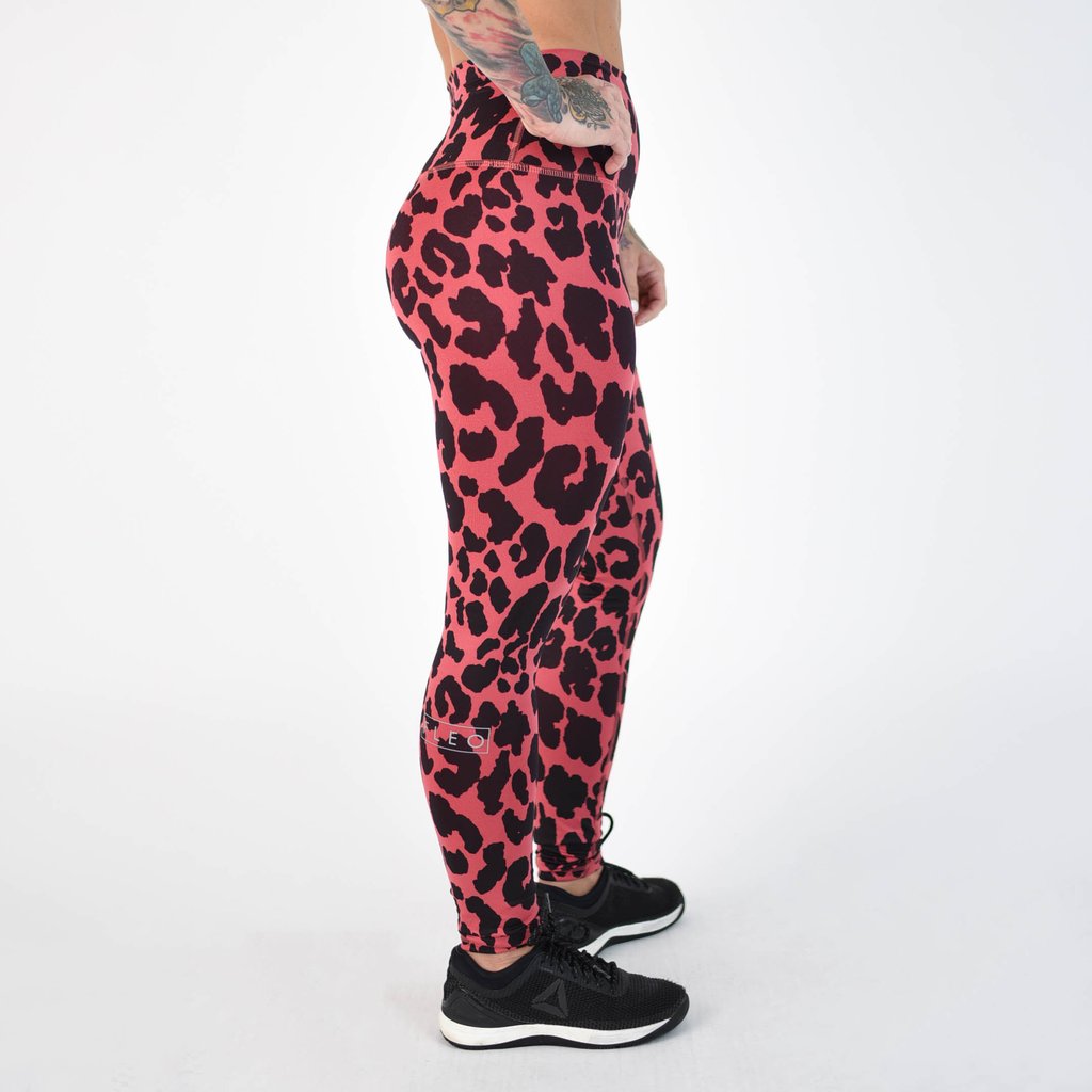 FLEO El Toro 25" Garnet Rose Leopard Leggings (Bounce) - 9 for 9